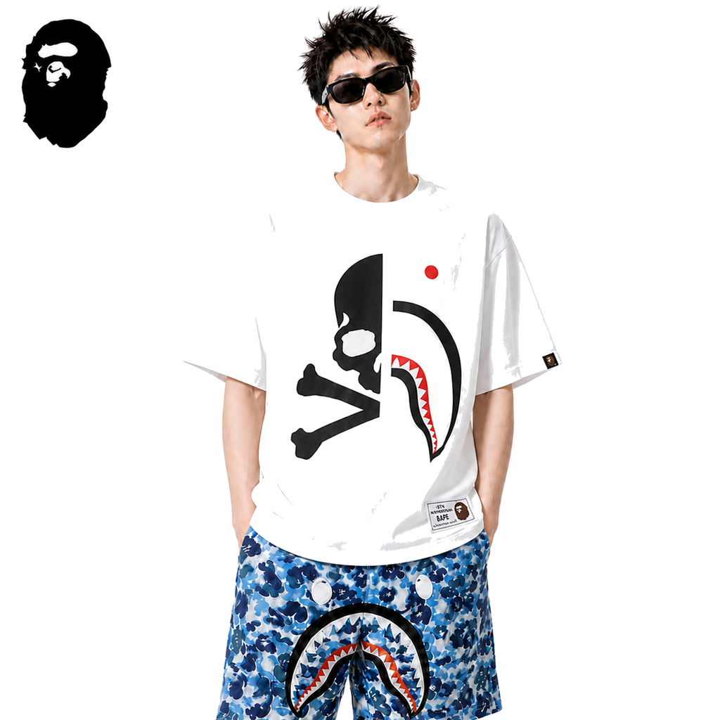 BAPE x Mastermind Half Shark Men's T-Shirt - White