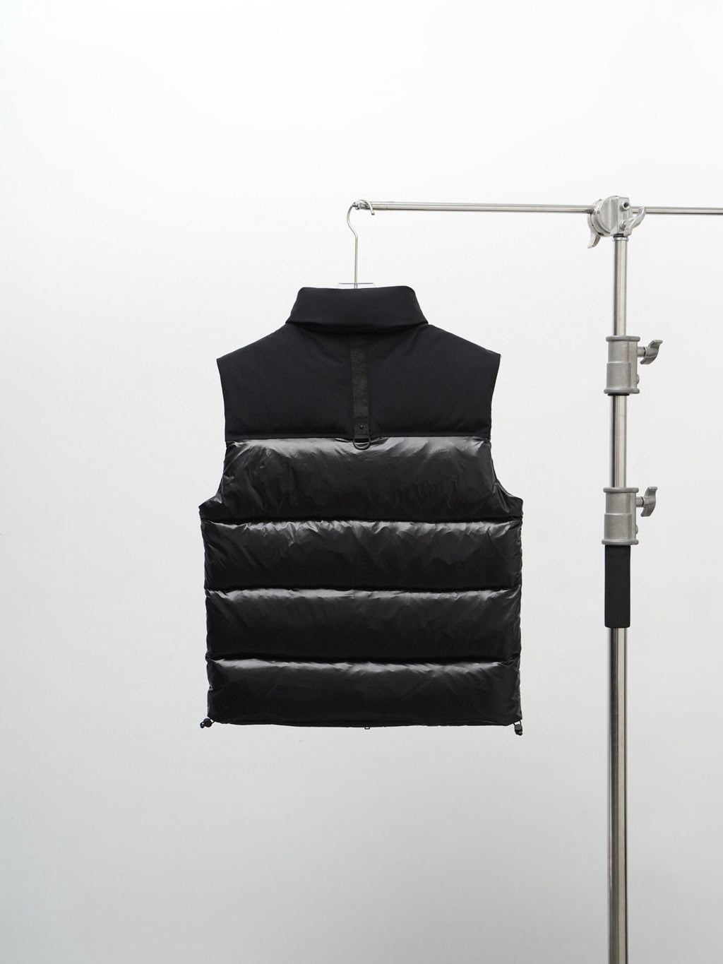 Moose Knuckles Puffer Vest in Black with Mixed-Finish Panels