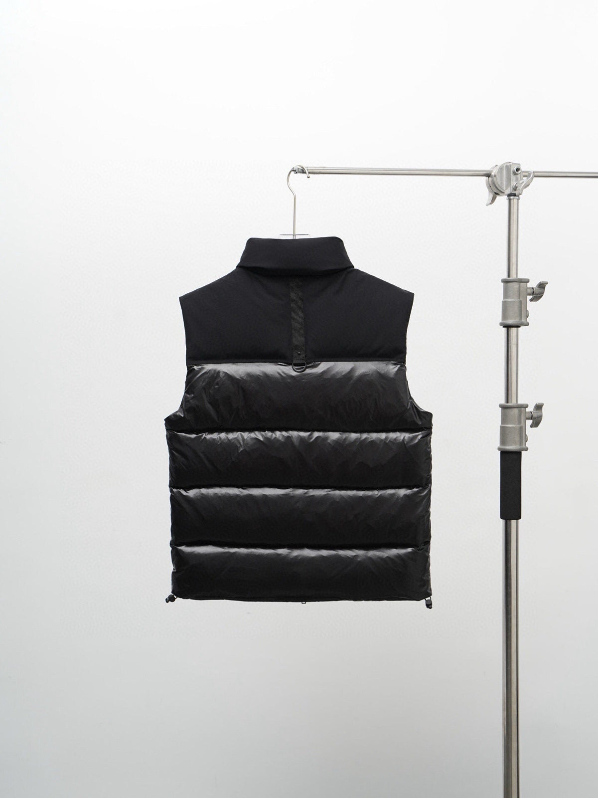 Moose Knuckles Puffer Vest in Black with Mixed-Finish Panels