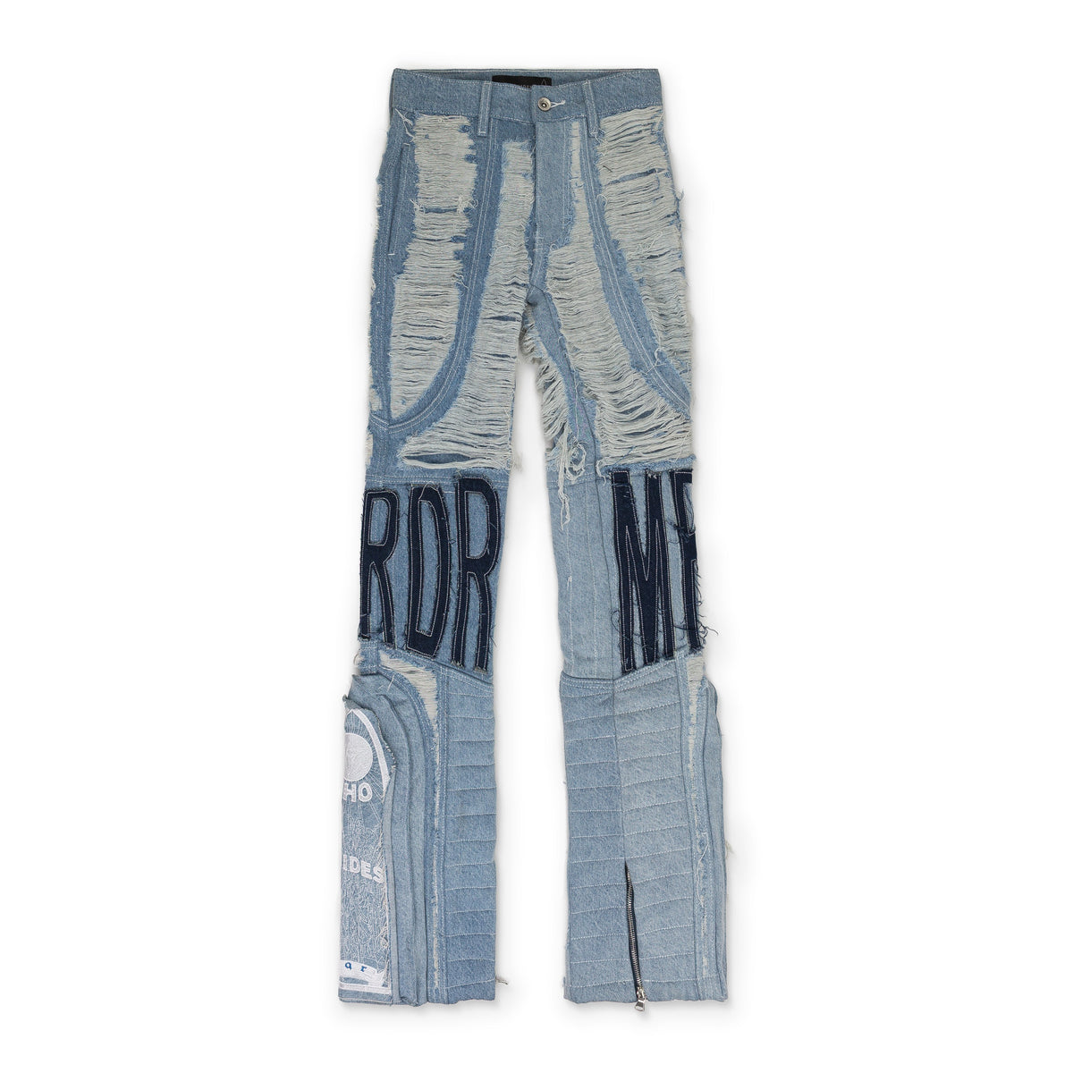 BLUE MRDR MOTO STRAIGHT-FIT JEANS