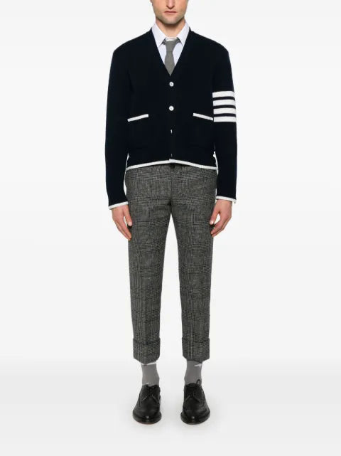 Thom Browne milano stitch merino wool 4-Bar V-neck cardigan