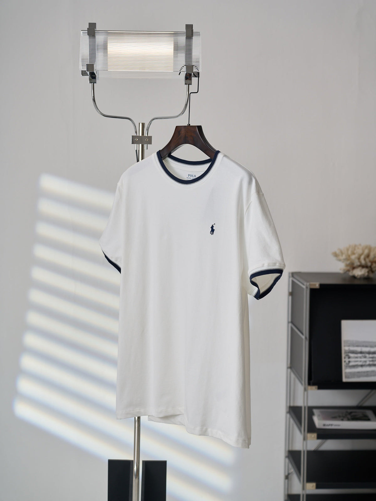 Ralph Lauren Men's Contrast‑Trim Crew‑Neck Short‑Sleeve T‑Shirt, Navy Pony Embroidery