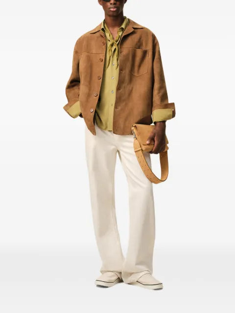 AMI Paris suede buttoned overshirt