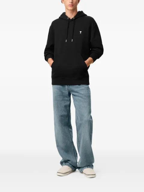 AMI Paris black Cotton Ami De Coeur Hoodie