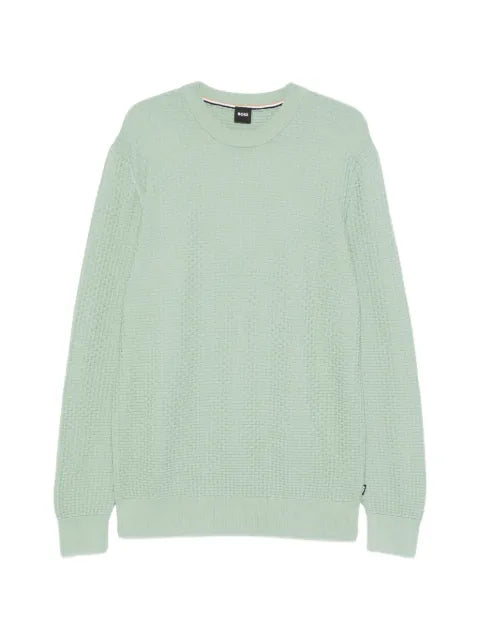 BOSS cotton sweater with knitted structure