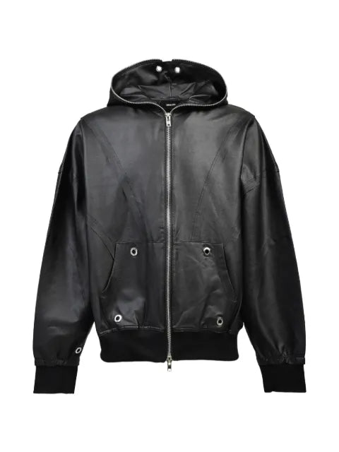 BREATH coated zip-up hoodie