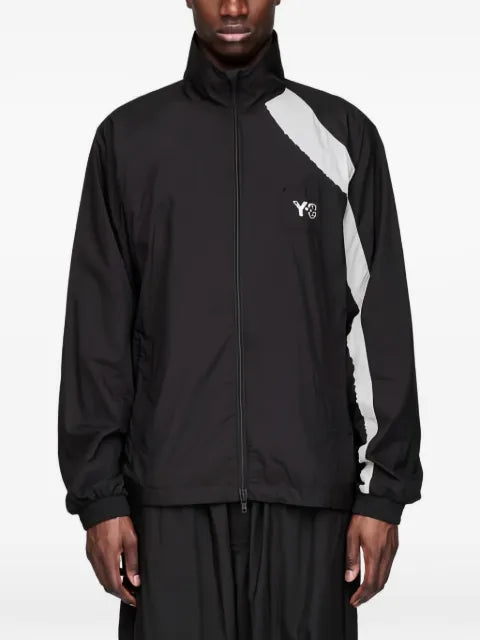 Y-3 raw edge 3 stripes nylon shell jacket