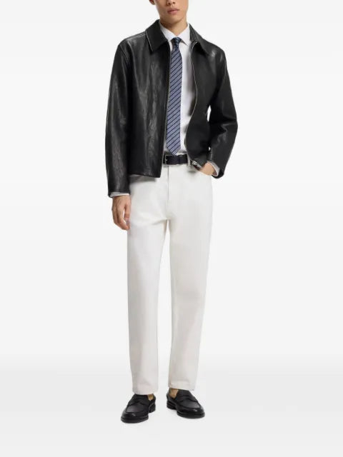 HUGO regular-fit jacket in nappa leather
