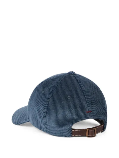 Brunello Cucinelli Comfort cotton and cashmere corduroy baseball cap with embroidered Logo