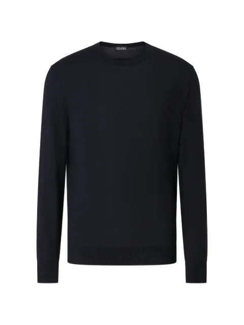 Zegna navy blue Trofeo 15milmil15 wool crewneck sweater