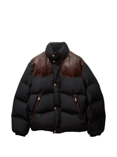Versace leather-trim padded jacket