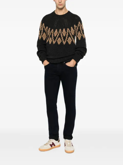 DONDUP intarsia-knit raglan-sleeve sweater