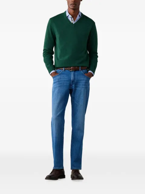 Hackett London elbow-patch V-neck sweater