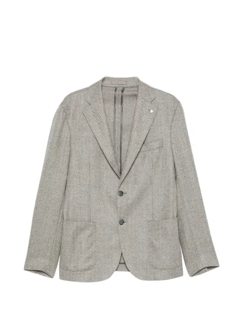Luigi Bianchi herringbone-pattern single-breasted blazer