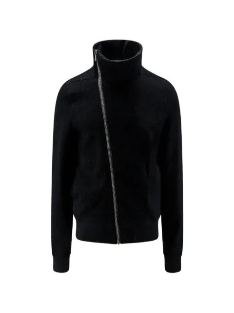 Rick Owens asymmetric-zip funnel-neck sweater