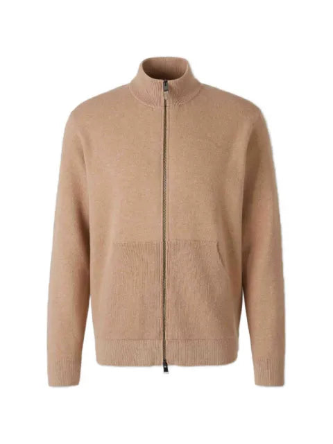 Canali zip-up elbow-patch sweater