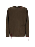 AMISH contrast-stitch patch-pocket sweater