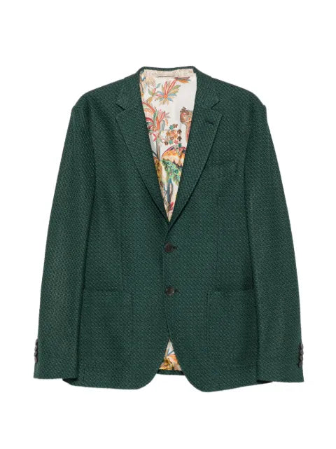 ETRO basket-weave single-breasted blazer