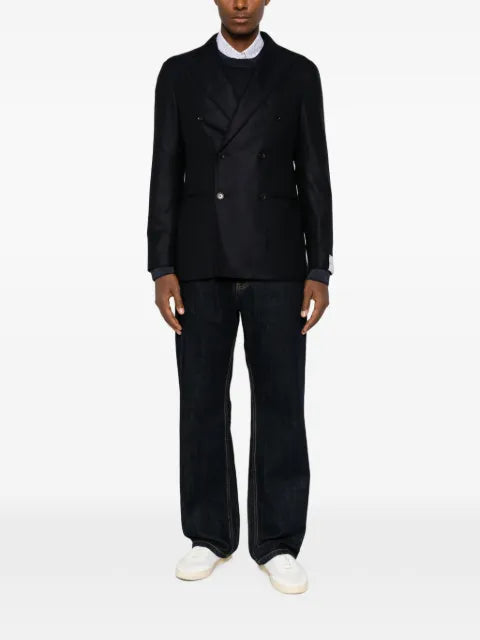 Caruso double-breasted peak-lapel jacket
