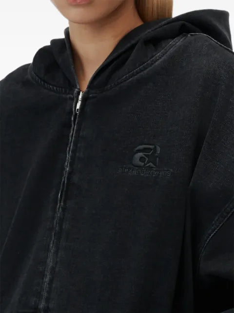 Alexander Wang brushed denim oversized hoodie