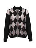 CEDARWOOD Cities argyle zip-up cardigan
