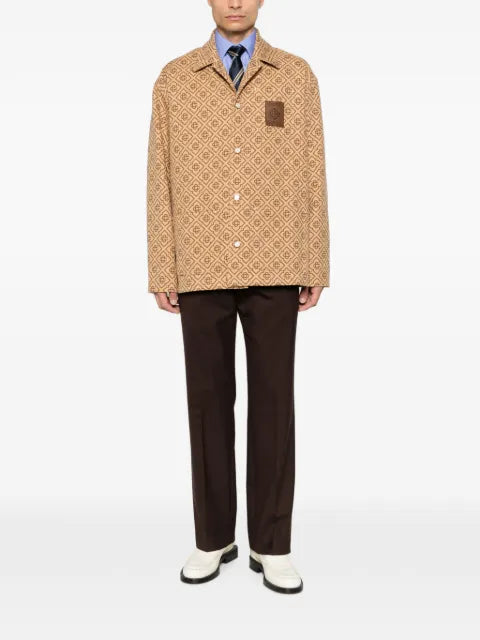 Casablanca monogram-print logo-patch jacket