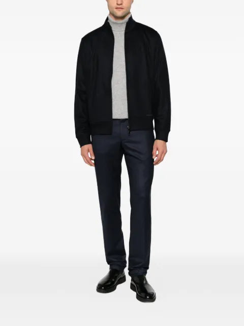 Corneliani logo-print zip-fastening cardigan