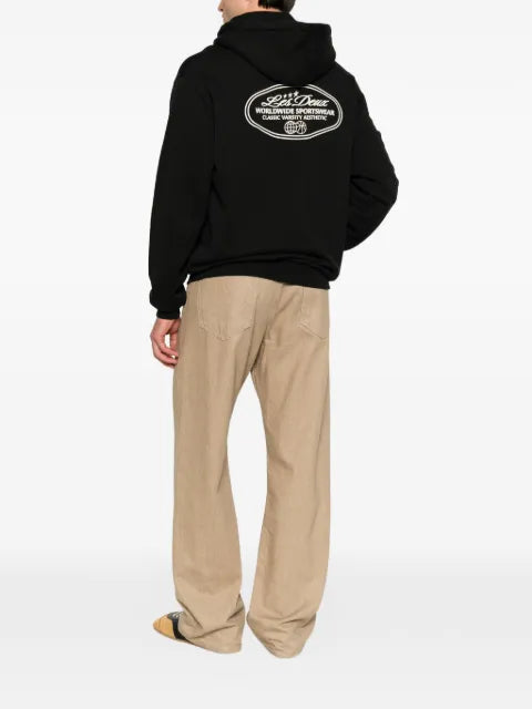 Les Deux Worldwide logo-print cotton hoodie