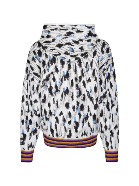 PDF leopard-print intarsia-knit hoodie