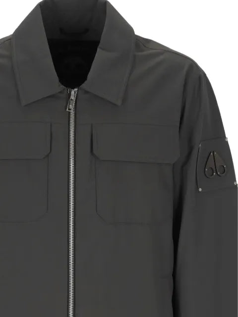 Moose Knuckles logo-patch zip-up jacket