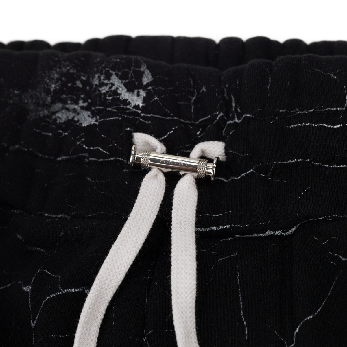 Black Cracked Dye Logo Sweatpants