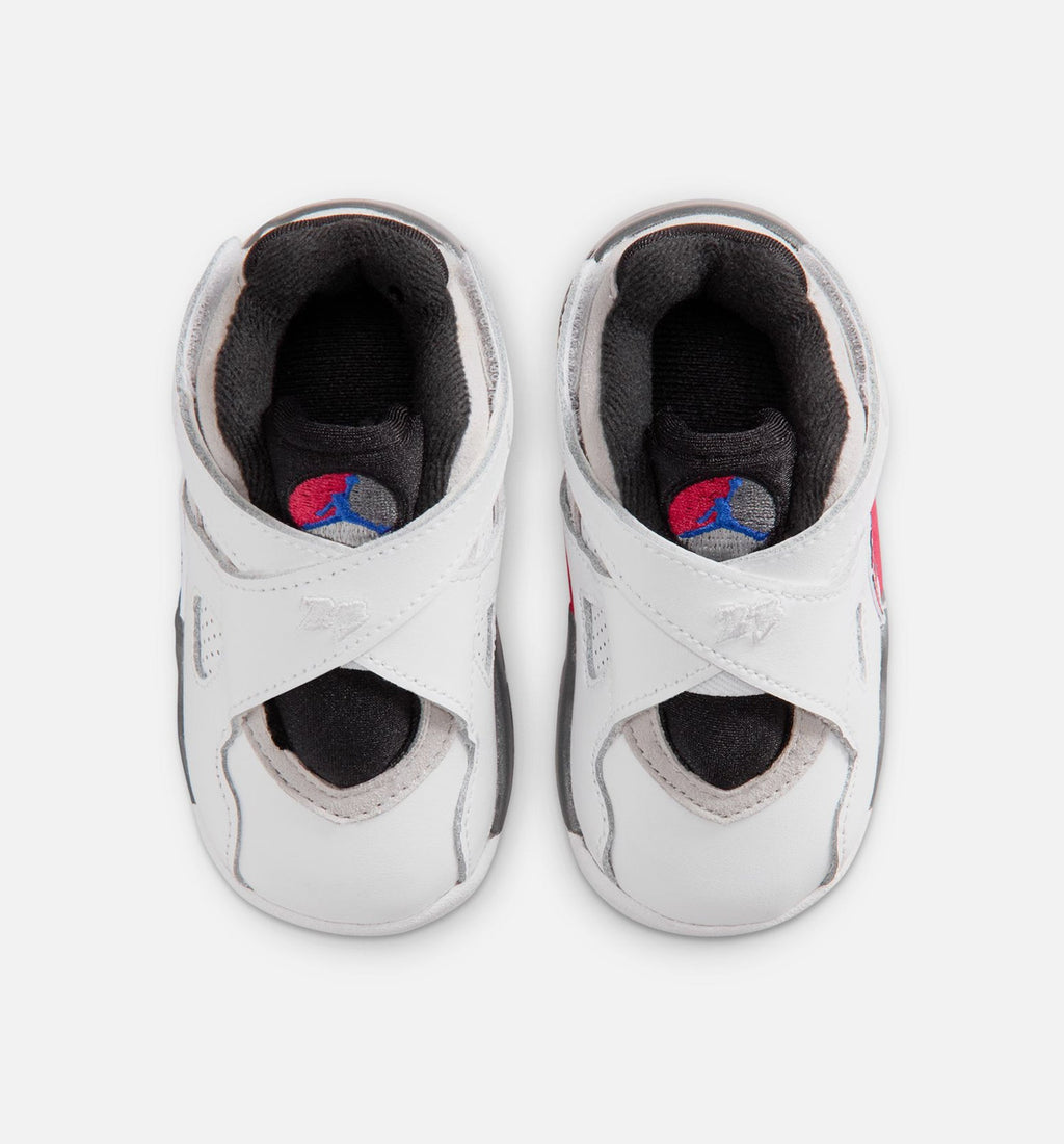 Air Jordan 8 Retro White and True Red Infant & Toddler Sneakers - White / Black / True Red