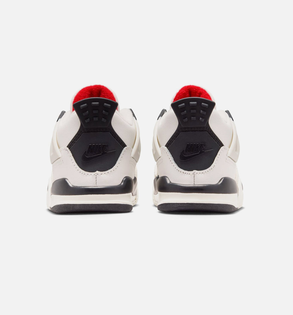 Air Jordan 4 Retro Flight Club Infant/Toddler Shoe - Sail/Black/University Red