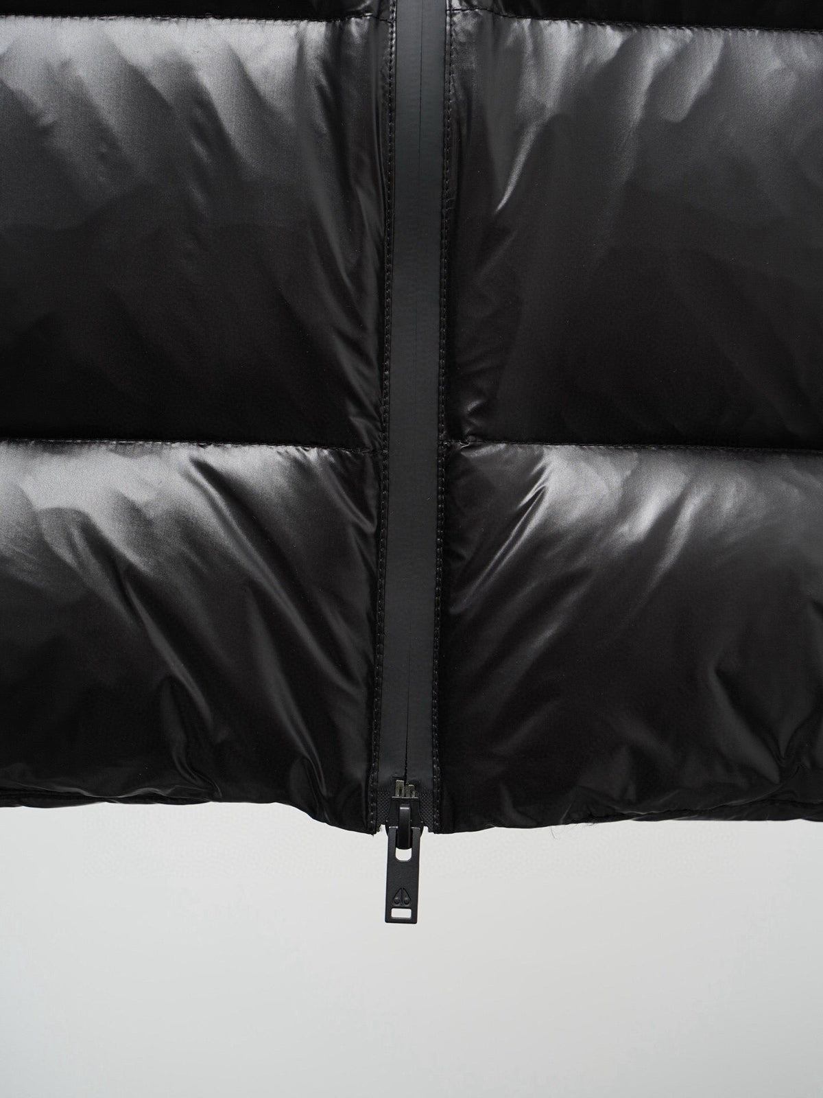 Moose Knuckles Puffer Vest in Black with Mixed-Finish Panels