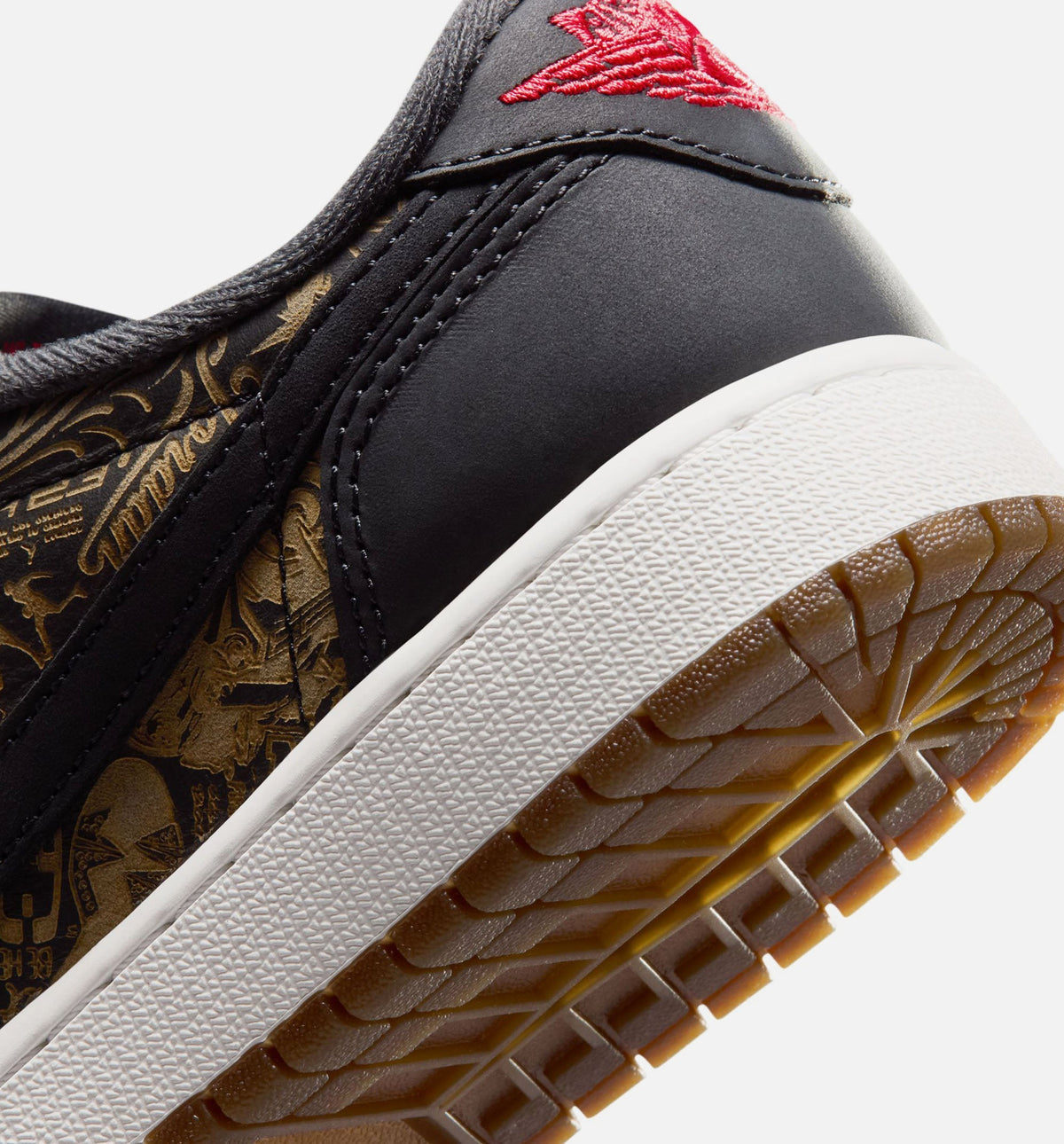 Air Jordan 1 Retro Low OG Black/Varsity Red Grade School Low-Top Lifestyle Shoes (GS)