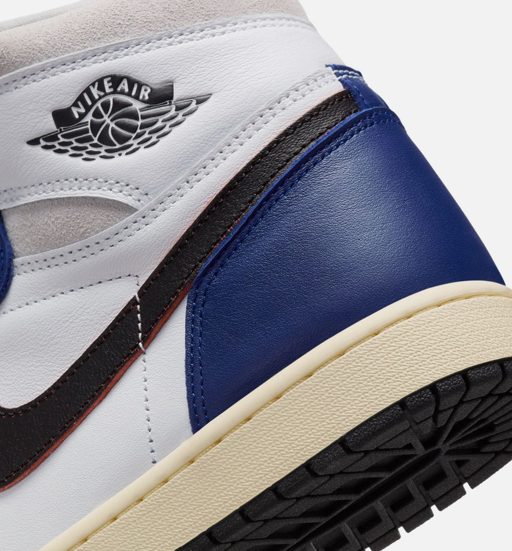 Air Jordan 1 Retro High OG Mens Lifestyle Shoe - White/Black/Neutral Grey/Deep Royal Blue