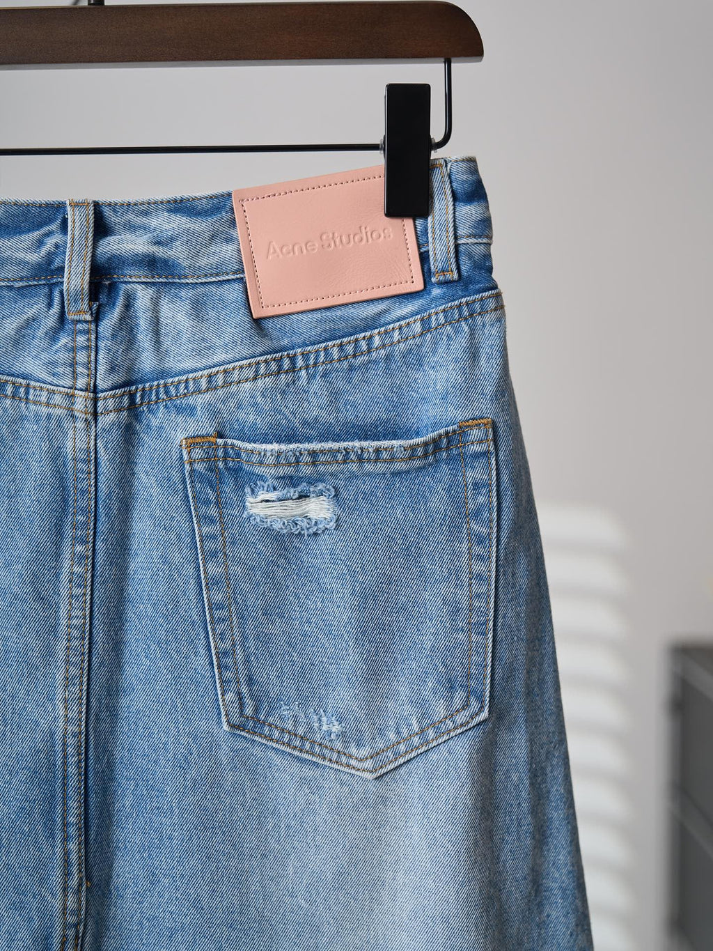 Acne Studios Distressed Layer‑Look Denim Skirt‑Trousers