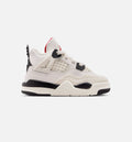 Air Jordan 4 Retro Flight Club Infant/Toddler Shoe - Sail/Black/University Red