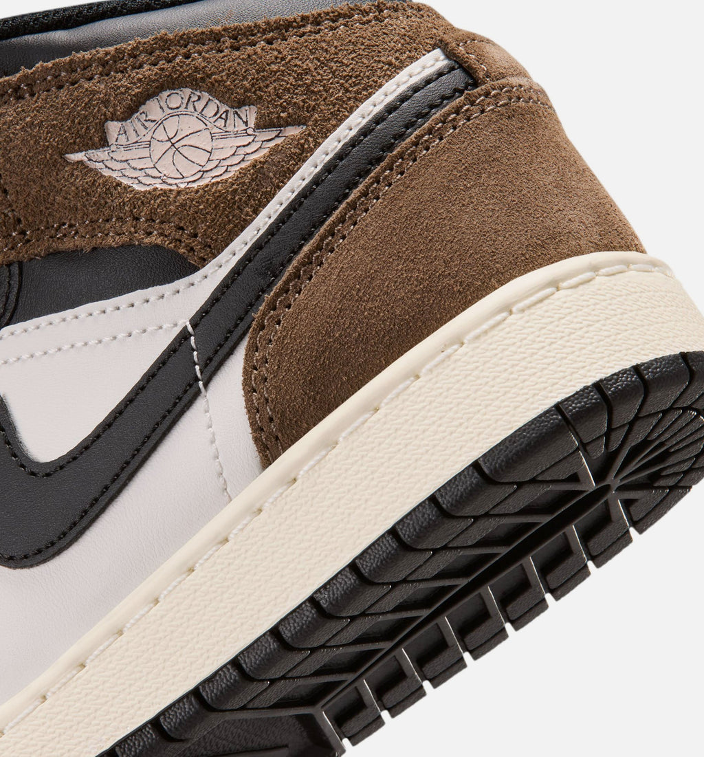 Air Jordan 1 Mid Grade School Lifestyle Shoe – Black/Phantom/Palomino/University Red