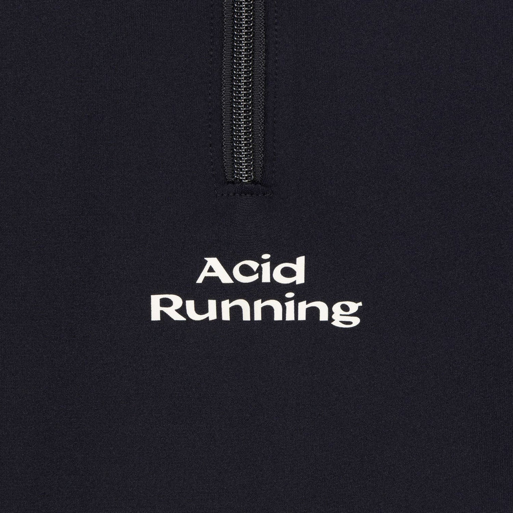 Acid Running Logo Quarter Zip: Black