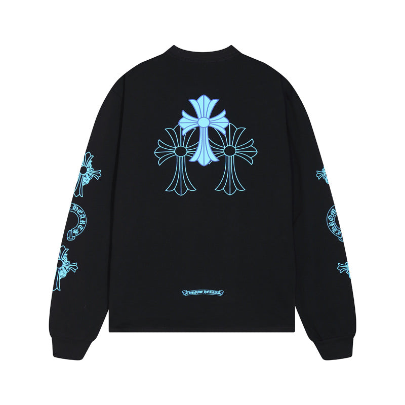 Chrome Hearts Cross Horseshoe Sanskrit Print Long Sleeve Tee Unisex