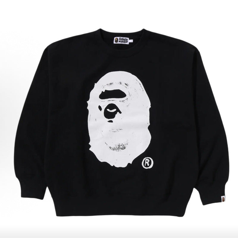 Bape Camo Ape Head Graphic Washed Oversized Crewneck Streetwear