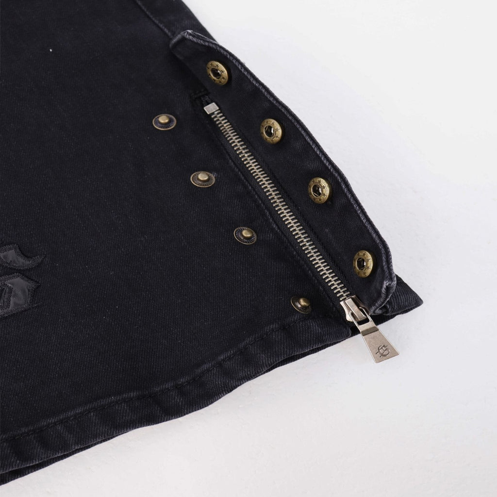 Godspeed Embroidered Washed Flared Jeans