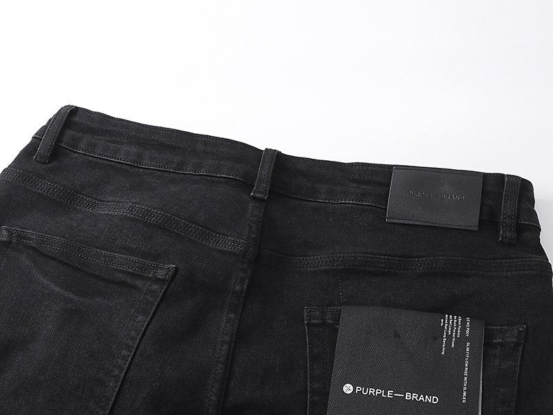 Purple Brand Black Distressed Denim Shorts