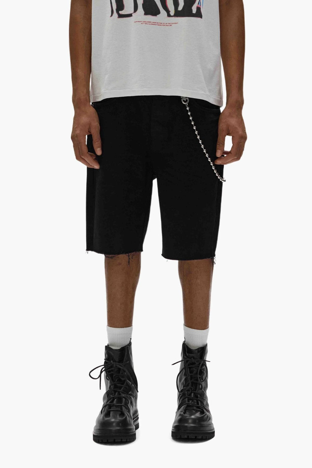 Purple Brand Chain Detail Denim Shorts
