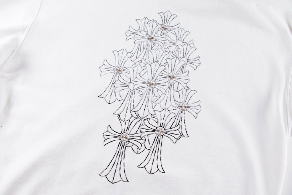 Chrome Hearts Floral Cross Graphic Full-Zip Hoodie