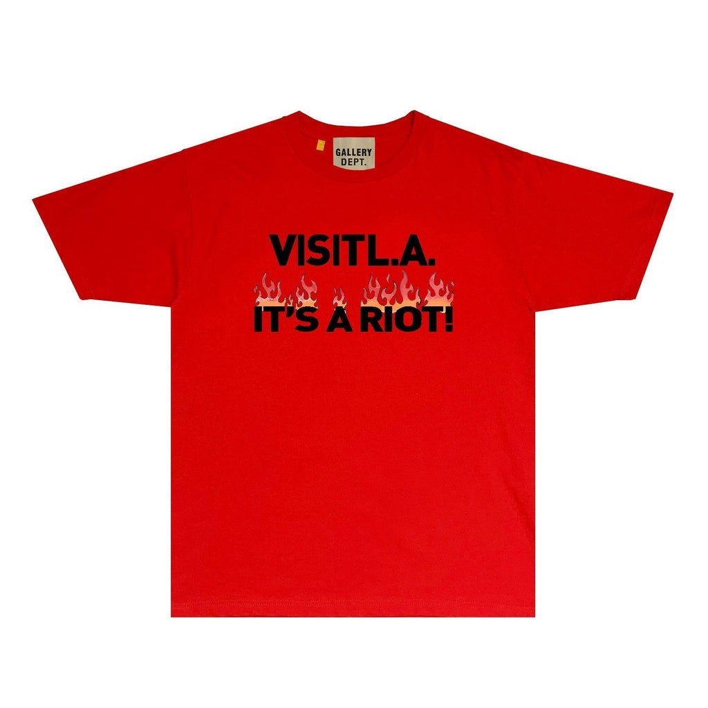Gallery Dept T Shirt Retro Printed Loose Short-Sleeved Shirt