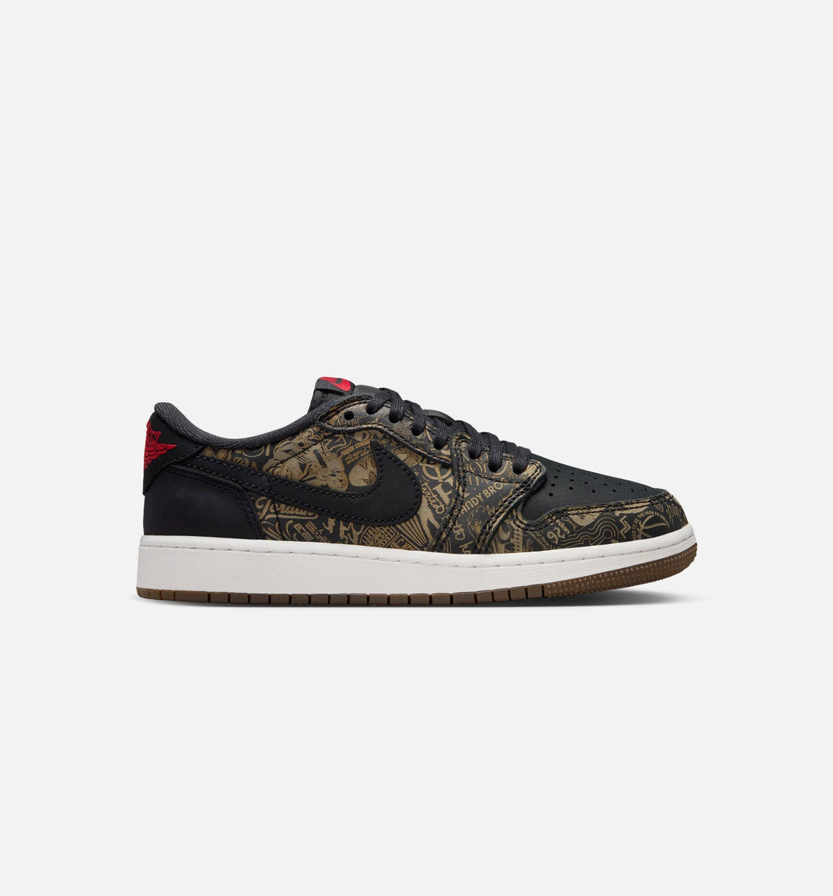Air Jordan 1 Retro Low OG Black/Varsity Red Grade School Low-Top Lifestyle Shoes (GS)
