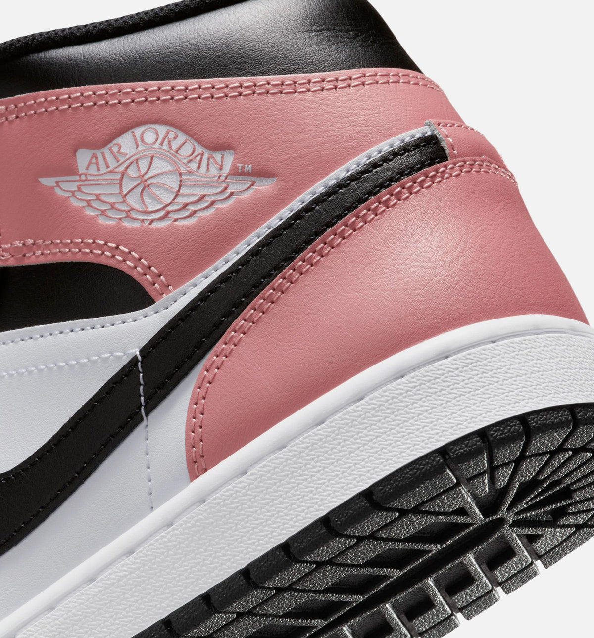 Air Jordan 1 Mid Mens Lifestyle Shoe - White/Rust Pink/Black