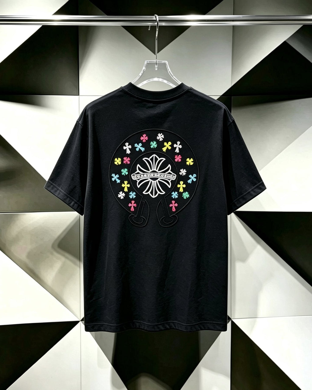 Chrome Hearts Horseshoe Cross Embroidered T-Shirt